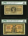 Greece Occupation 1000; 5000 Drachmai 1942 Pick 118; 119b Two Examples PMG Gem Uncirculated 65 EPQ. 

HID09801242017