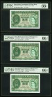 Hong Kong Government of Hong Kong 1 Dollar 1.7.1959 Pick 324Ab KNB19 Three Consecutive Examples PMG Gem Uncirculated 66 EPQ. 

HID09801242017