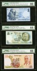 Israel Bank of Israel 1 Lira 5; 50 Lirot 1958; 1968; 1968 Pick 30c; 34b; 36b Three Examples PMG Gem Uncirculated 66 EPQ (2); Choice Uncirculated 64 EP...