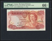Jersey States of Jersey 20 Pounds ND (1976-88) Pick 14b PMG Gem Uncirculated 66 EPQ. 

HID09801242017