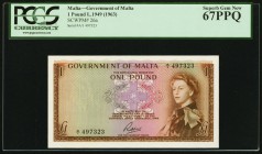 Malta Government of Malta 1 pound 1949 (1963) Pick 26a PCGS Superb Gem New 67PPQ. 

HID09801242017