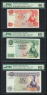 Mauritius Bank of Mauritius 10; 25; 50 Rupees ND (1967) Pick 31c; 32b; 33c Three Examples PMG Gem Uncirculated 66 EPQ; Gem Uncirculated 65 EPQ (2). 

...