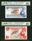 Mauritius Bank of Mauritius 5; 10; 25; 50 Rupees ND (1978) (3); ND (1975) Pick 30cCs1; 31cCS1; 32CS1; 33CS1 Four "Collector Series Specimen" Examples ...