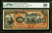 Mexico Banco Minero 20 Pesos 21.5.1914 Pick S165Be M135c PMG Very Fine 30. 

HID09801242017