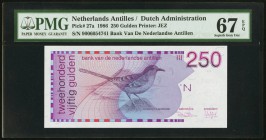 Netherlands Antilles Bank van de Nederlandse Antillen 250 Gulden 31.3.1986 Pick 27a PMG Superb Gem Unc 67 EPQ. 

HID09801242017
