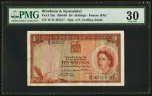 Rhodesia & Nyasaland Bank of Rhodesia and Nyasaland 10 Shillings 3.7.1959 Pick 20a PMG Very Fine 30. 

HID09801242017