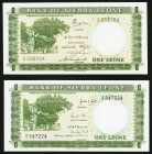 Sierra Leone Bank of Sierra Leone 1 Leone ND (1964; 1970) Pick 1a; 1c Two Examples Crisp Uncirculated. 

HID09801242017