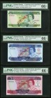 Solomon Islands Solomon Islands Monetary Authority 2; 5; 10 Dollars ND (1979) Pick 5CS1; 6CS1; 7CS1 Three "Collector Series Specimen" Examples PMG Gem...