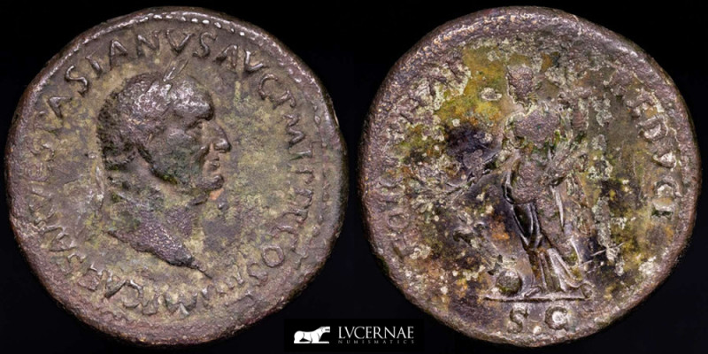 Roman Empire - Vespasian (69-79 AD) Æ Bronze Sestertius (27,30 g., 34 mm.). Rome...