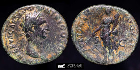 Nerva Bronze As 10,16 g., 28 mm. Rome 97 A.D. Good very fine