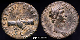 Nerva Bronze As 10,56 g., 26 mm. Rome 96-98 A.D. Good very fine