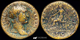 Trajan Bronze Sestertius 26,11 g., 33 mm. Rome 101-102 A.D. Fine