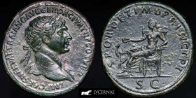 Trajan Bronze Sestertius 24,17 g., 32 mm. Rome 109-110 A.D. Good very fine