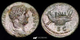 Hadrian Bronze As 10,23 g. 25 mm. Rome 117-138 A.D. Good very fine