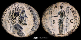 Antoninus Pius Bronze As 10,47 g., 26 mm. Rome 140-144 A.D. Good very fine