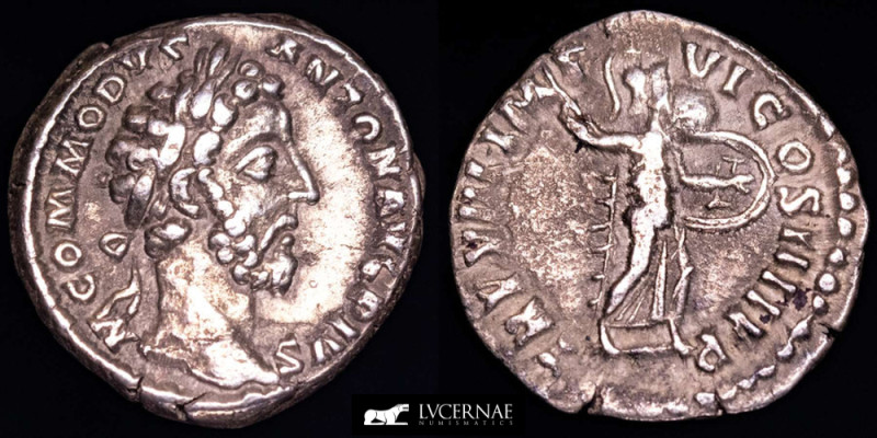 Roman Empire

Commodus, 177-192. Denarius (3,58 g. 18 mm), Rome, 183 A.D

M COMM...
