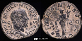 Philip I Arab Bronze Sestertius 18,67 g., 30 mm. Rome 244-249 A.D. Good very fine