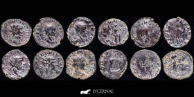 Claudius II Gothicus Æ Bronze Lot of 6 Antoninianus g mm - III c. AD VF/gVF