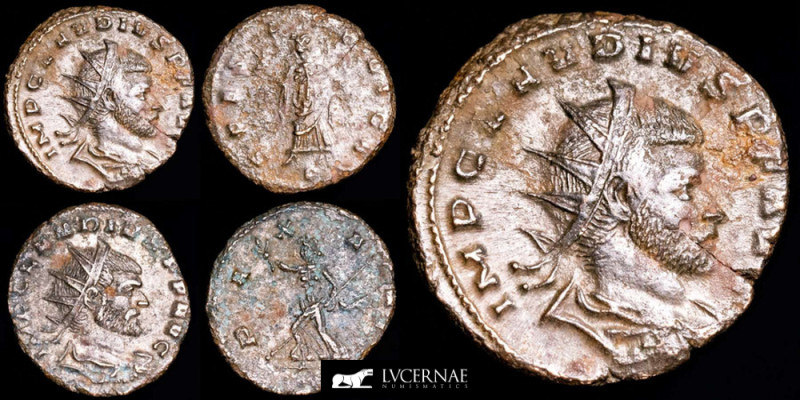 Roman Empire - Claudius II Gothicus. A.D. 268-270. - Couple of silvered bronze A...