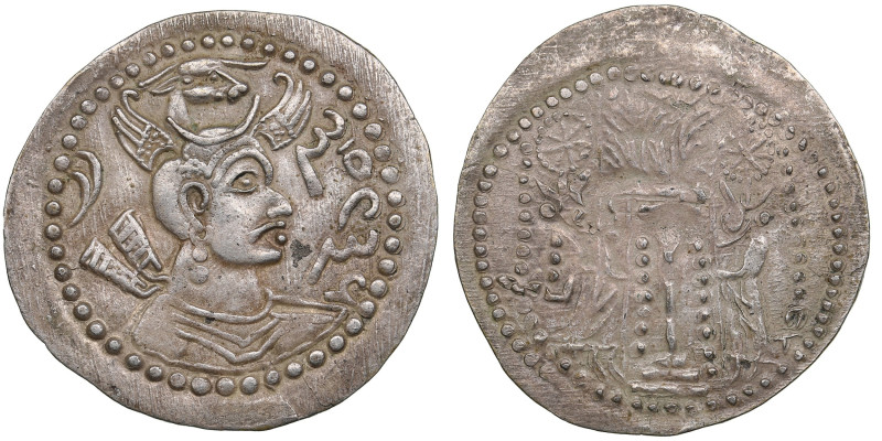 Nezak Huns, AR Drachm ND (c. AD 550-600) – Anonymous 'Nezak Malka'
3.23g. 31mm. ...