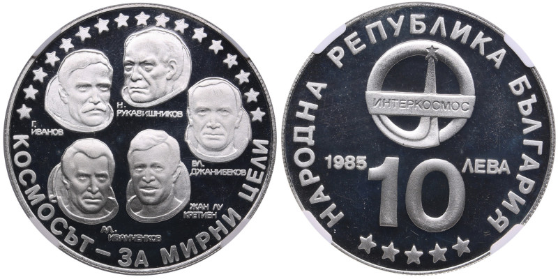 Bulgaria (Sofia) 10 Leva 1985 – Cosmonauts - NGC PF 67 ULTRA CAMEO
Commemorative...