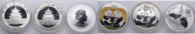 Silver bullion coins, 1 Troy Ounce – China, Australia (3)
BU-PROOF. China 10 Yuan 2009 (2) including 1 coloured. Non-circulating coin. Panda Series. N...