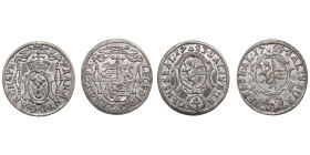 Austrian States, Bishopric of Salzburg 4 Kreuzer / Reichsbatzen 1723, 1729 (2)
XF-UNC. Beautiful, lustrous exemplars. 1723 - Franz Anton von Harrach (...