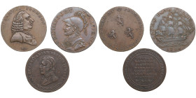 Group of Halfpenny Tokens: Great Britain (2), Canada (1)
Various condition. Sold as is, no returns. Great Britain (Warwickshire, Birmingham) Halfpenny...