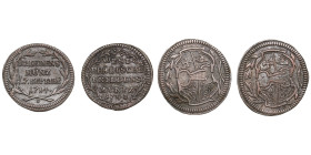 German States, Free City of Schwäbisch Hall (2)
XF-AU. ¼ Ducat 1714 (Pattern in silver) Silver pattern strike from the dies of commemorative ¼ ducat: ...