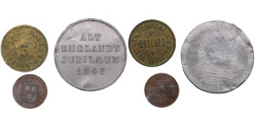 Group of German (München) Tokens and Medals (1840–early 20th century) (3)
AU-UNC. Hauser 893, 550, 1209 var. Included: Munich trade token, early 20th ...