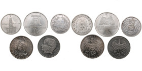 Coins of Germany (5)
UNC. Kingdom of Prussia (Berlin) 2 Mark 1901 - Wilhelm II (1888-1918). 200th Anniversary of the Kingdom of Prussia. KM 525. Empir...