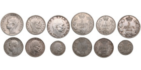 Silver coins of Serbia (6)
Various condition. All coins are in a nice state of preservation, featuring mint luster and attractive aged toning. 1 Dinar...