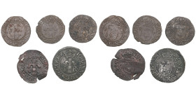 Sweden - Johan III (1568-1592) (5)
Various condition. 1 Fyrk (15)84; (15)85 (2); (15)92. SM 121; 122; 129. Uppsala ½ Öre (15)77. SM 100. 