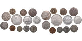 A small collection of world coins (11)
Various condition. Spanish Netherlands, Duchy of Brabant ¼ Patagon 1626 - Philip IV (1621-1665). Papal States 1...