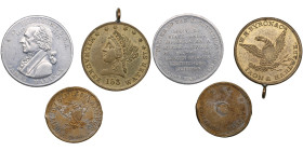 Group of USA Tokens & Medal (3)
XF-UNC. USA (Milwaukee Wisconsin) Merchant Token ND (1850's) – W.H. Byron & Co. This piece is an imitation of a U.S. $...