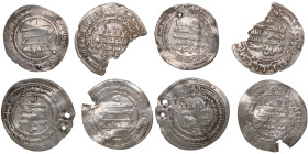 Abbasid AR Dirham (2), Samanid AR Dirham (2)
Various condition. Sold as is, no returns.  Abbasid (Madinat al-Salam) AH 321 (933 AD) – al-Qahir (AH 320...