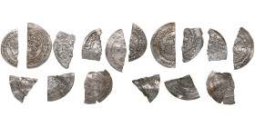 Group of fragments of AR kufic dirhams (8) – Various Dynasties
Sold as is, no returns. Broken or cut fragments of dirhams:
Abbasid, Samanid, Buwayhid...