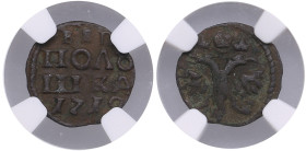 Russia Polushka 1719 - Peter I the Great (1682-1725) - NGC XF DETAILS
Environmental damage. Bitkin 3672 (similar). 
