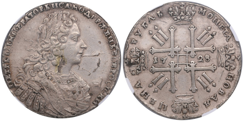 Russia Rouble 1728 - Peter II (1727-1730) - NGC XF DETAILS
Stained & cleaned, bu...