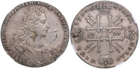Russia Rouble 1728 - Peter II (1727-1730) - NGC XF DETAILS
Stained & cleaned, but still attractive exemplar with good relief details. Type 1728 - With...