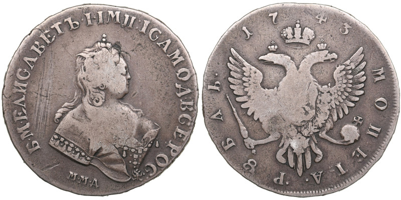 Russia Rouble 1743 ММД - Elizabeth (1741-1762)
25.50g. VF-/F. Insignificant edge...