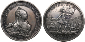 Russia Bronze (Silvered) Award Medal 1759 (Novodel late 18th - 19th century) – Victory at Kunersdorf, 1 August 1759 – Elizabeth I (1741–1761)
36.65g. ...