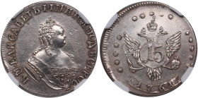 Russia 15 Kopecks 1761 - Novodel of a Trial issue - Elizabeth (1741-1762) - NGC UNC DETAILS
Only 2 coins certified by NGC. Polished, but still attract...