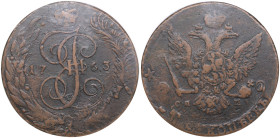 Russia (St.Petersburg mint) 5 Kopecks 1763 CПM - Catherine II the Great (1762-1796) - NGC XF 40 BN
Only 3 coins certified finer by NGC. An attractive ...