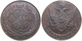 Russia (Sestroretsk mint) 5 Kopecks 1766/5 CM - Catherine II the Great (1762-1796) - NGC AU 50 BN
TOP POP. The highest graded in NGC census. An attrac...