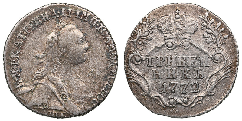 Russia Grivennik (10 Kopecks) 1772 СПБ - Catherine II the Great (1762-1796)
2.21...