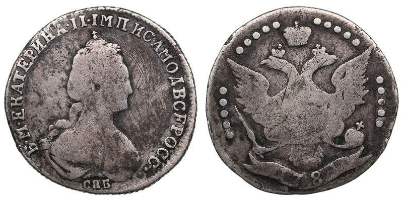 Russia 20 Kopecks 1781 СПБ - Catherine II the Great (1762-1796)
3.73g. F/F-. Bit...