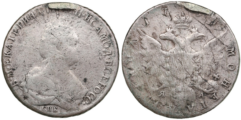 Russia Poltina 1791 СПБ-ЯА - Catherine II the Great (1762-1796)
11.84g. F/VG. Ex...