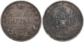 Russia Rouble 1848 СПБ-HI - Nicholas I (1825-1855)
20.51g. XF+/XF. Attractive exemplar with old thick patina. Bitkin 218.