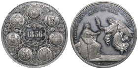 Germany, Augsburg (Russia) Tin-Alloy Medal 1856 - In commemoration of Peace of Paris, March 30, 1856
23.43g. 41mm. UNC/UNC. PROOFLIKE. Drentwett Mint ...